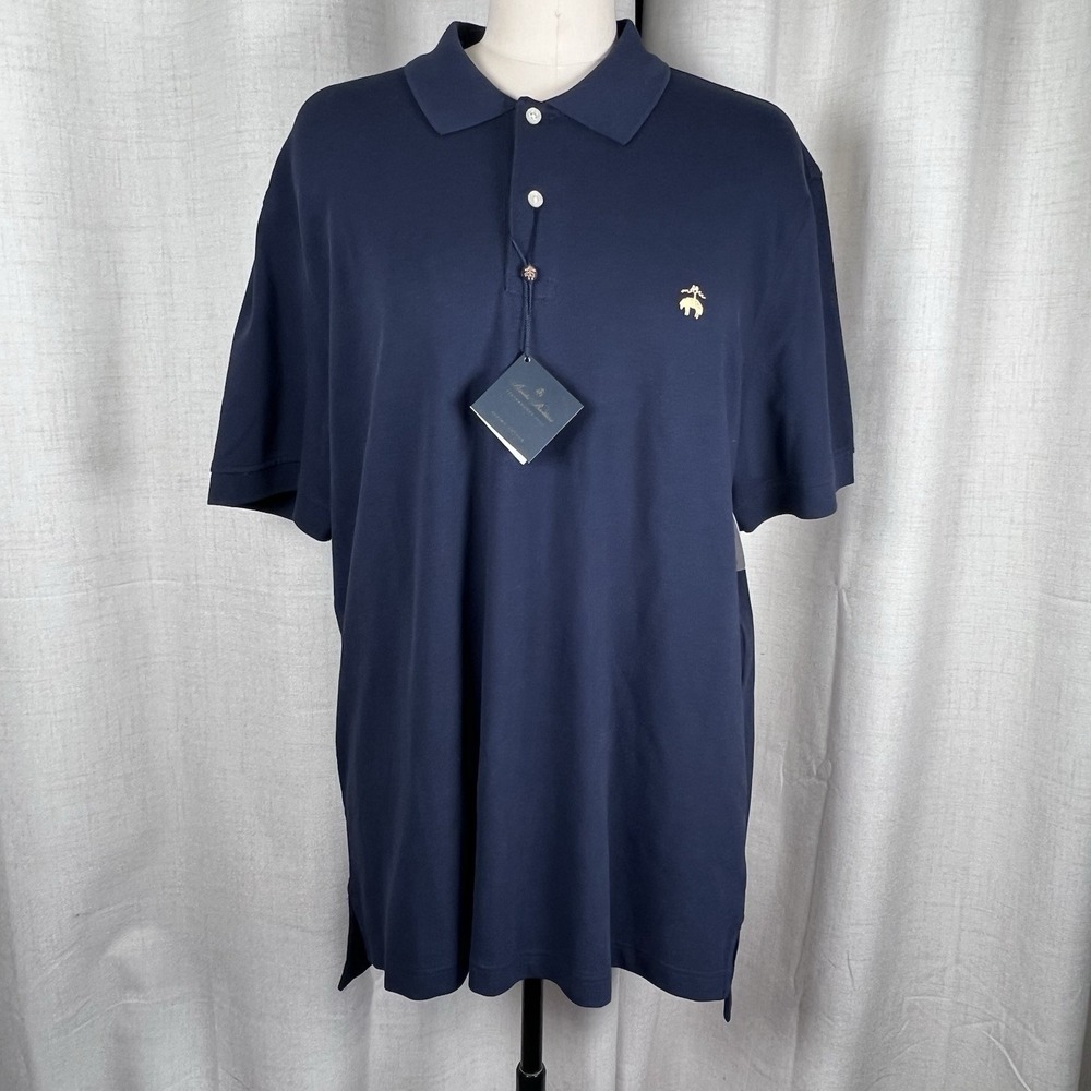NEW! Brook Brothers Polo Shirt 1818 Men's XL Performance Original Fit Navy Blue